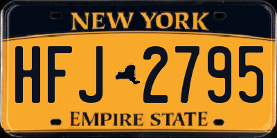 NY license plate HFJ2795