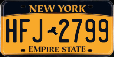 NY license plate HFJ2799