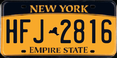 NY license plate HFJ2816