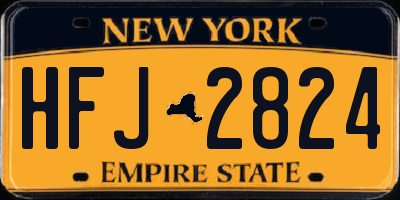 NY license plate HFJ2824