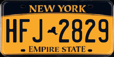 NY license plate HFJ2829