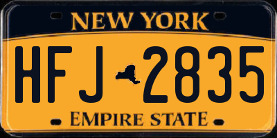 NY license plate HFJ2835