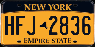 NY license plate HFJ2836