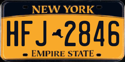 NY license plate HFJ2846