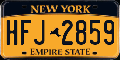 NY license plate HFJ2859
