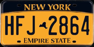 NY license plate HFJ2864