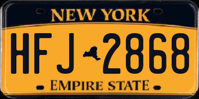 NY license plate HFJ2868