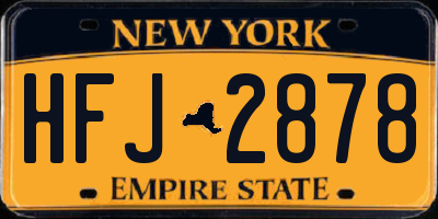 NY license plate HFJ2878