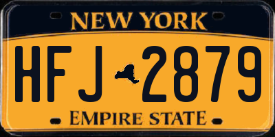 NY license plate HFJ2879