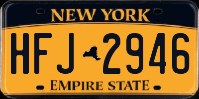NY license plate HFJ2946