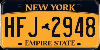 NY license plate HFJ2948