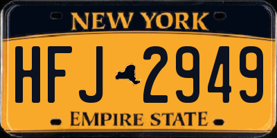 NY license plate HFJ2949