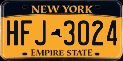 NY license plate HFJ3024