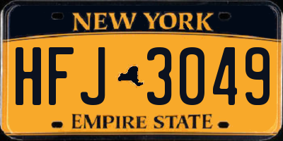NY license plate HFJ3049