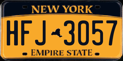 NY license plate HFJ3057