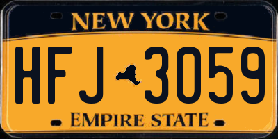 NY license plate HFJ3059