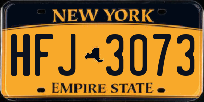 NY license plate HFJ3073