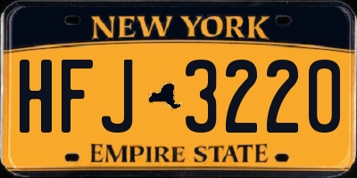 NY license plate HFJ3220