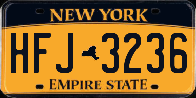 NY license plate HFJ3236