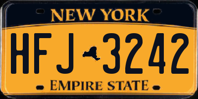 NY license plate HFJ3242