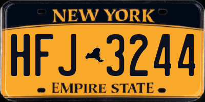 NY license plate HFJ3244