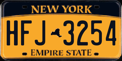 NY license plate HFJ3254