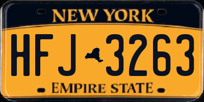 NY license plate HFJ3263
