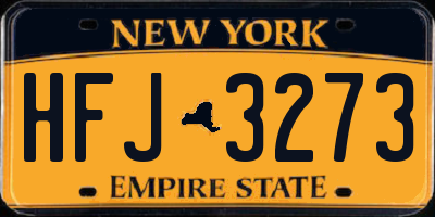 NY license plate HFJ3273