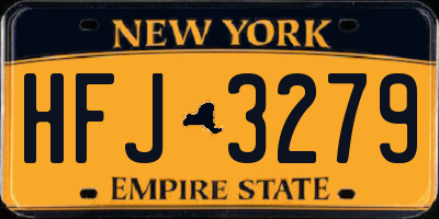 NY license plate HFJ3279