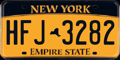 NY license plate HFJ3282