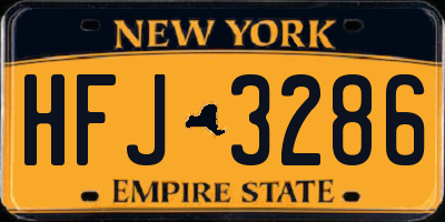 NY license plate HFJ3286