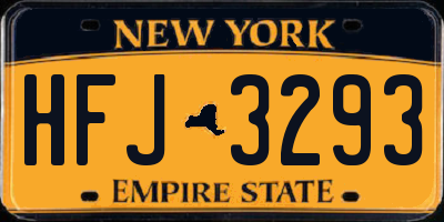 NY license plate HFJ3293