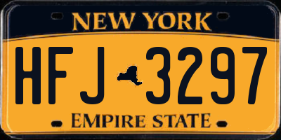 NY license plate HFJ3297