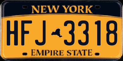 NY license plate HFJ3318