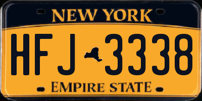 NY license plate HFJ3338