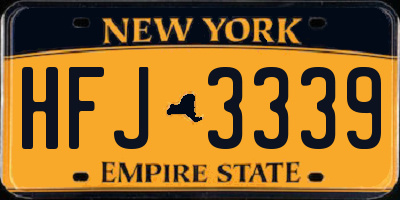 NY license plate HFJ3339