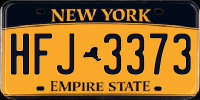 NY license plate HFJ3373