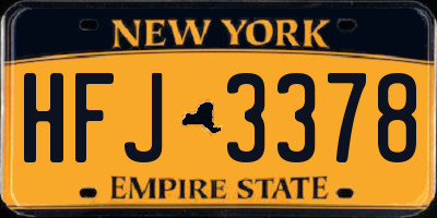 NY license plate HFJ3378