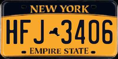 NY license plate HFJ3406