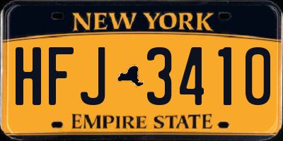 NY license plate HFJ3410