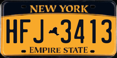 NY license plate HFJ3413