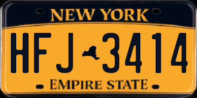 NY license plate HFJ3414