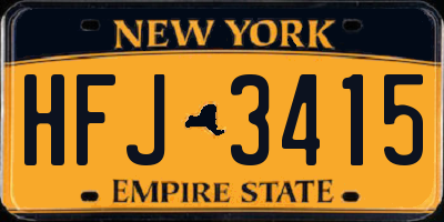 NY license plate HFJ3415