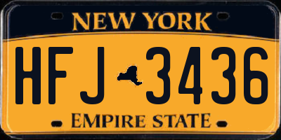 NY license plate HFJ3436