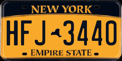 NY license plate HFJ3440
