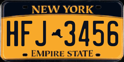 NY license plate HFJ3456