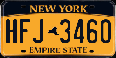 NY license plate HFJ3460