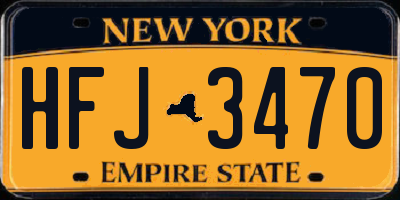 NY license plate HFJ3470