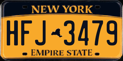 NY license plate HFJ3479