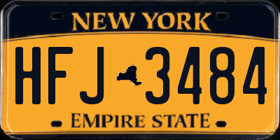 NY license plate HFJ3484